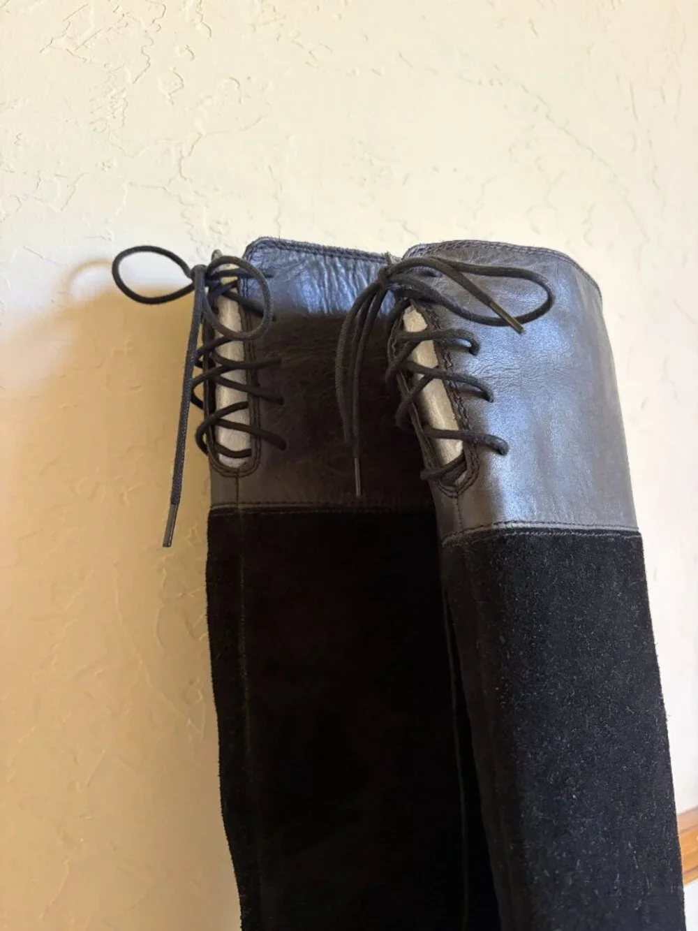 Lucky Brand 7M Komah Over the Knee Black Suede Leather Tall Boots